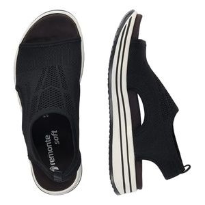 Remonte Jocelyn Platform Sandal - Black Stretch Knit - Size 39